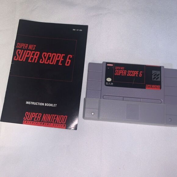 vintage video gameSuper Scope 6-SNES 1994 Super Nintendo-Cartridge with Manual - Picture 6 of 7
